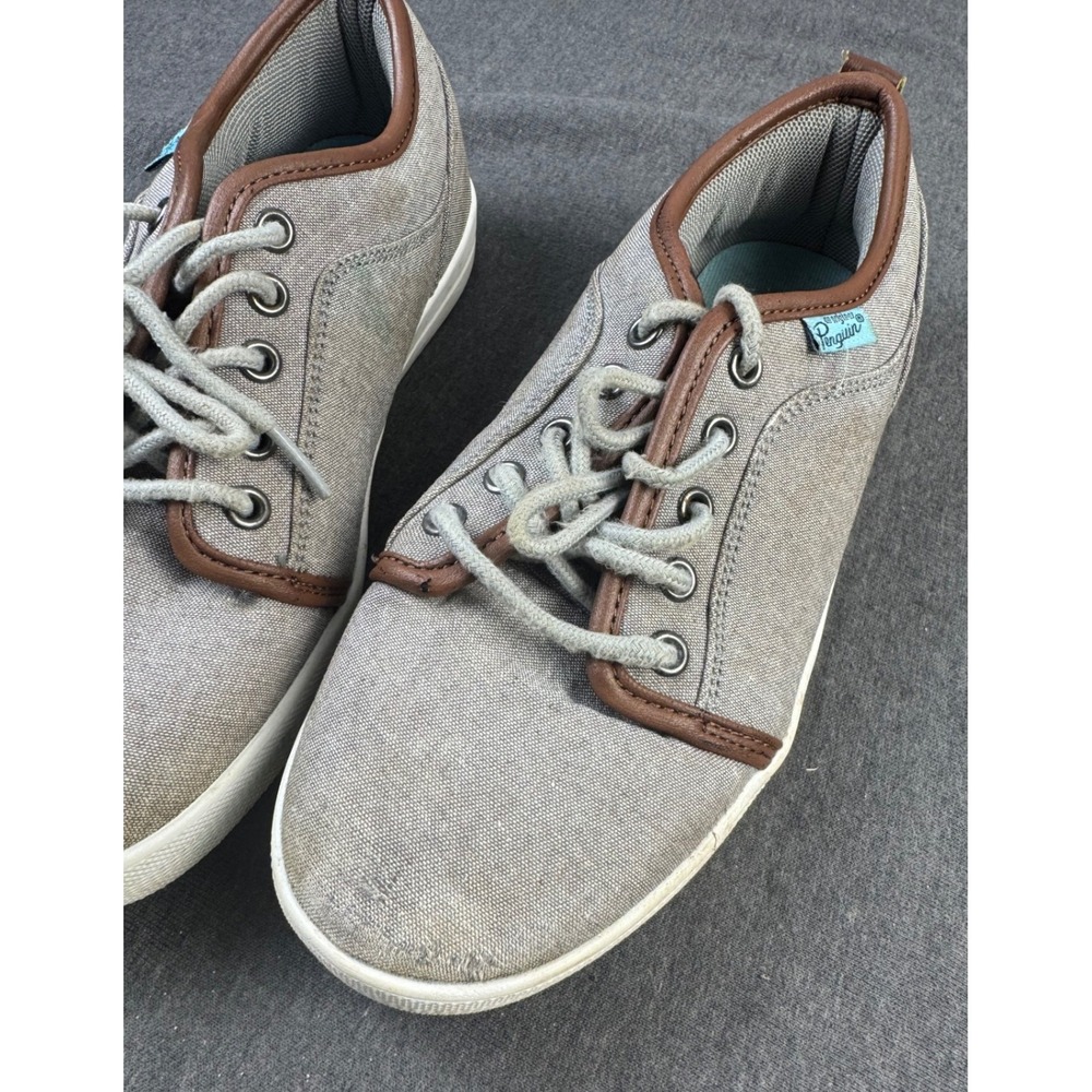 Penguin Kids Casual Shoes Gray Brown Lace Up Sneakers Boys Size 2.5 - Picture 2 of 5